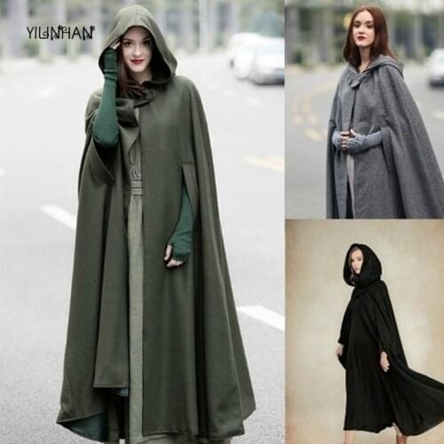 YILINHAN Shawl Medieval Outwear Irregular Hooded Cloak Thin Vintage Gothic Cape Poncho Casual Maxi Long Cardigan Coats
