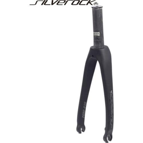 SILVEROCK Carbon Fork 16" 1 3/8 1 1/4 349 for Gust K3 Plus Bicycle Forks Folding Bikes Caliper Disc Brake 74mm 100mm Thread Nut