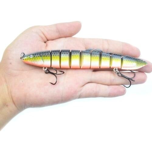 5.1Inch 0.75Oz Sinking Hard Multi Jointed Swimbait Minnow Fishing Lures Tackles 3D Real Eyes Wobblers Pesca in Sharp Hooks