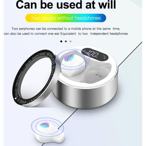 X26 Ultra Mini Wireless TWS Earphone Hidden Small Bluetooth Headset Touch Control Earbud with LED Power Display