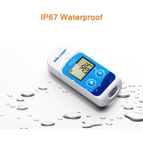 USB Temperature Data Logger High Accuracy Mini Data Recorder LCD Display IP67 Waterproof Industrial Data Loggers 32000 Points