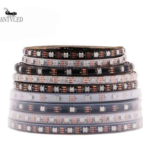 WS2812B WS2812 RGB Led Strip,WS2812 Individually Addressable IC,Black/White PCB Waterproof Grade IP30/IP65/IP67 DC5V