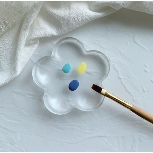 Japanese nail art tool ins style acrylic nail art palette transparent take color palette painting tool nail art photo background