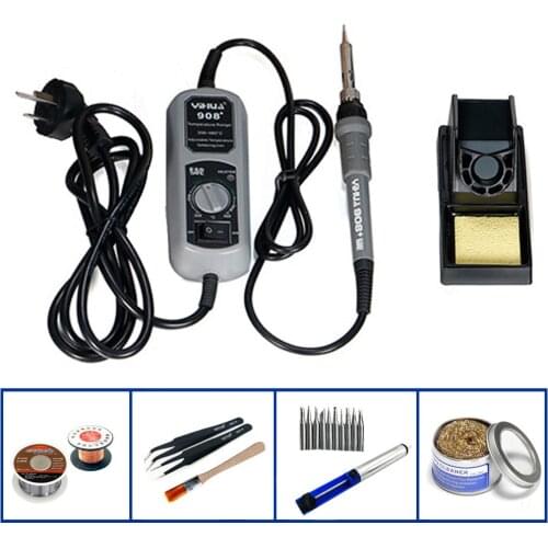 YIHUA 908+ Portable Temperature Adjustable Electric Soldering Iron 60W Soldering Station SMT SMD Element Welding Rework Tools