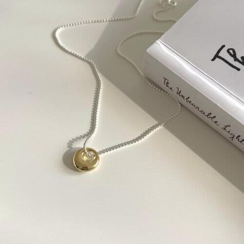 SHANICE 925 Sterling Silver Oval irregular necklace simple niche chic personality all-matched pendant necklace Choker