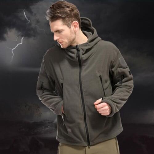 Winter Warm Military Fleece Warm Tactical Jacket Men Thermal Breathable Hooded Man Fleece Tactical Softshell Jacket