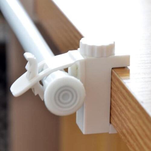 2pcs Nail-free Adjustable Rod Bracket Holders Shower Pole Wall Rod Hooks Adhesive Curtain Drapery Bracket Household Tools S