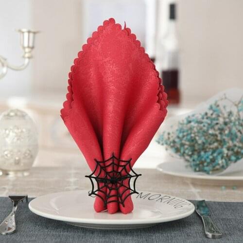 6PCS/Metal black spider web napkin ring Halloween napkin ring Western table decoration refers to the family cocktail party