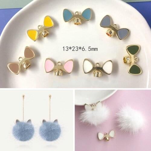 Girl Heart Alloy Dripping Jewelry Accessories Cute Cat Ear Mink Hair Pendant DIY Earring Material