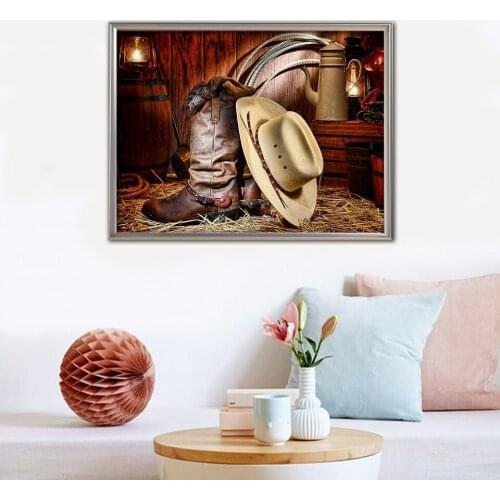 5D Diamond Painting Full Square Dick cowboy Boots Picture Of Rhinestones Diamond Embroidery Sale Diamond Mosaic Wall Decor GH445