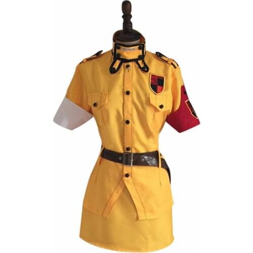 Anime Hellsing Seras Victoria Yellow Uniform Cosplay Costume with Socks Custom Made Any Size