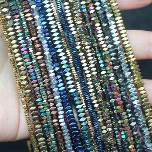 Free shipping ,Natural Hematite Shining Facted Rectangler 2X1/2X3/2X4mm Loose beads, For DIY Necklace Bracelat Jewelry Making