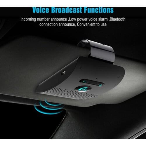 Wireless Vehicle Car Bluetooth V5.0 Bluetooth Handsfree Car Kit Wireless Bluetooth Speaker Phone Sun Visor Clip Speakerphone