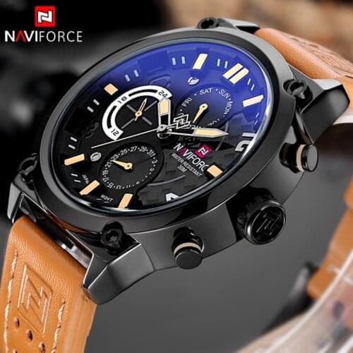 Top Luxury Brand NAVIFORCE Mens Watch Fashion Casual Quartz Wristwatches Calendar Waterproof Clock Man Relogio Masculino 9068