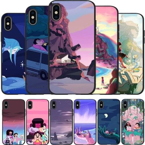 Cartoon Steven Universe black Phone Case For iPhone 11 XR XS Max 7 8 6 6S Plus 5 5S SE 2020 Back Cover For iPhone 11 Pro Shell