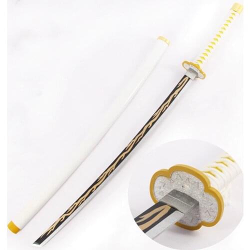 Wood Cosplay Sword Agatsuma Zenitsu Samurai Demon Slayer Ghost Blade Cos Props Amine Game Props Wooden Swords Japanese Katana