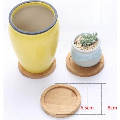 Bonsai Flower Pot Holder Fleshy Cushion Wooden Tray Planter Vase Mat Stand Home Office Decor