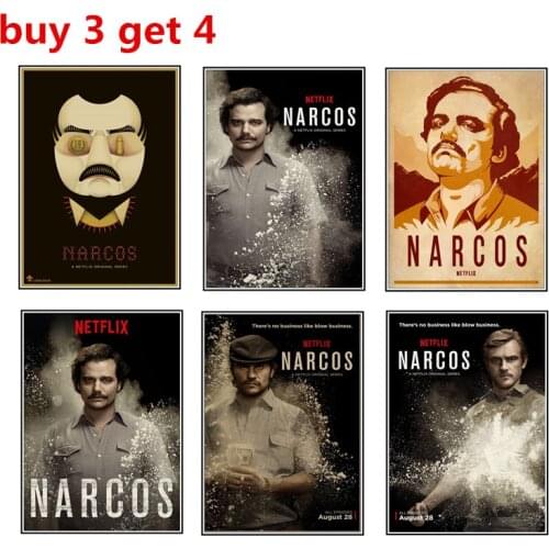 StickerClassic Portrait Narcos Colombia Pablo Escobar Crime TV series Vintage Poster wall art Decorative Home Bar Posters Decor