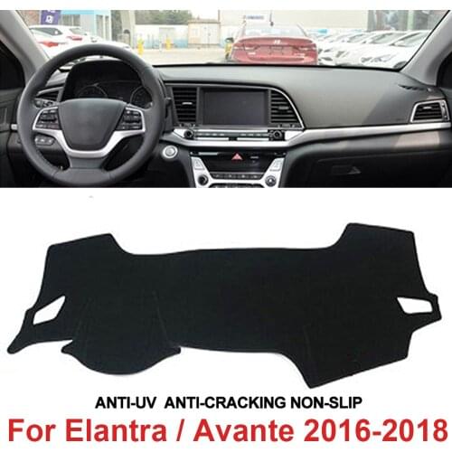 Car Dashboard Cover Dash Mat For Hyundai Elantra / Avante 2016-2018 Sun Shade Pad Instrument Platform Carpet Dashmat Mats