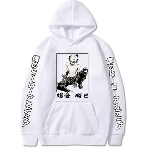 2021 Hot Anime My Hero Academia Bakugou Printed Hoodies Funny Cartoon Streetwear Vintage Chic Harajuku Sweatshirt