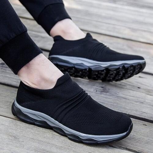 Professional Elder Healthy Shoes Walking Anti-skid Mens Loafers Stability Soft Sock Outdoor Flat Shoes Solid Sneakers for Men
