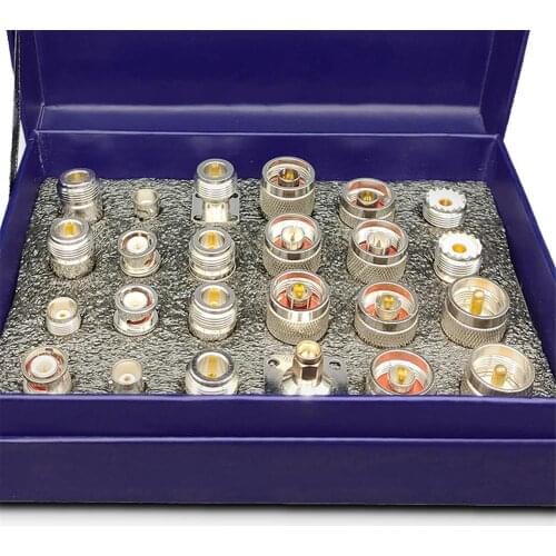 24PCS UHF Adapter Kits To SMA/BNC/SMA/TNC Connector Tool Set