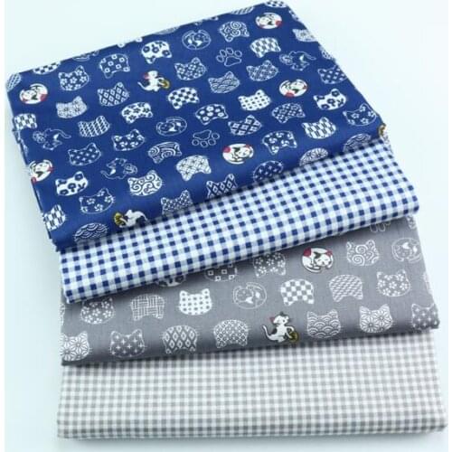 Printed Cute Cartoon Cats Animals Twill Cotton Fabric By Half Meter for Patchwork Quilting Baby Bedding Sewing Cloth Materials
