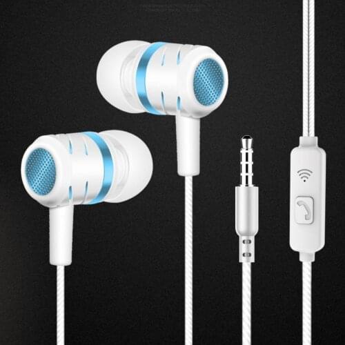 3.5mm Dual Speaker Subwoofer Dual Dynamic Wired Bass HIFI In-Ear Sports Headphones For Samsung Xiaomi iPhone Universal Earphones