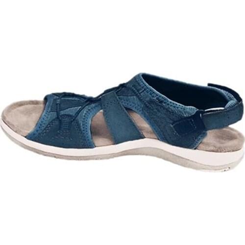 2021 New Summer Women Lightweight Beach Sandals Female Solid Soft Sole Wedges Buckles Shoes Breathable Leisure Plus Size 35-43