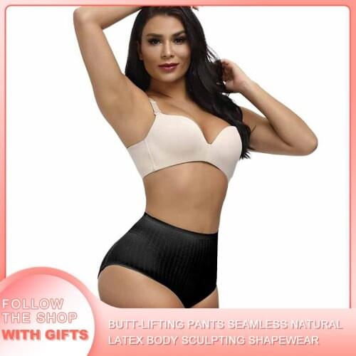 New WomenS High-Waist Butt-Lifting Pants Seamless Triangle Panties Natural Latex Body Sculpting Underwear Slimming Shapewear