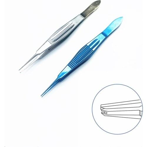 Ophthalmic Forcep Straight Castroviejo Toothed Forcep 105mm ophthalmic surgical instrument