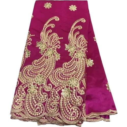 Time-limited 2016 Selling High Quality African George Fabric 5 Yards/lot Embroidery Sequin fabric trim With Women Dress WKS24-98