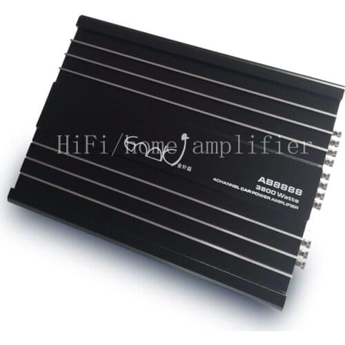 Original car audio amplifier, four-channel high-power 3800W double bass output amplifier. Actual power 400W*4, distortion 0.01