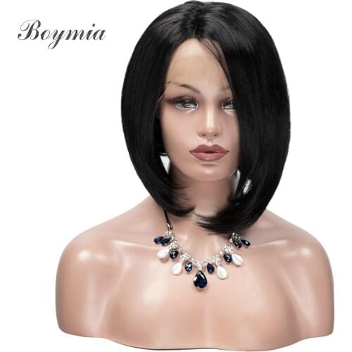 Boymia Synthetic Lace Wig Bob Wigs For Black Womens Short Wig Cosplay Right Part Front Lace Wigs