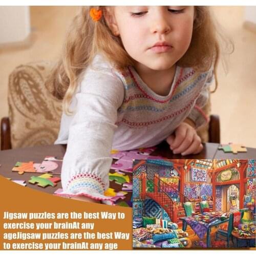 Jigsaw Puzzles 1000 Pieces Quilt Shop Assembling Picture Toy Jigsaw Kids Toy Stress Relief Shop Quilt Puzzles For Adults Pu X0R2