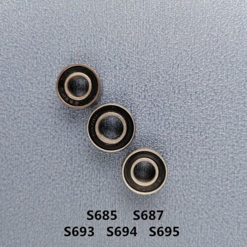 AXK Bearings 2PC S693RS S687 S685 S694 S695 2OS 2RS Stainless Steel Ring Si3N4 Ceramic Balls Bearing For Metal Fidget Spinner