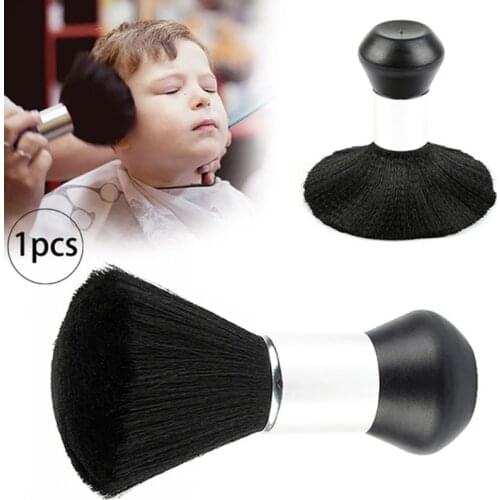 Soft Fibers Black Neck Face Duster Brushes Barber Hair Clean Hairbrush Salon Cutting Hairdressing Styling Makeup Tool