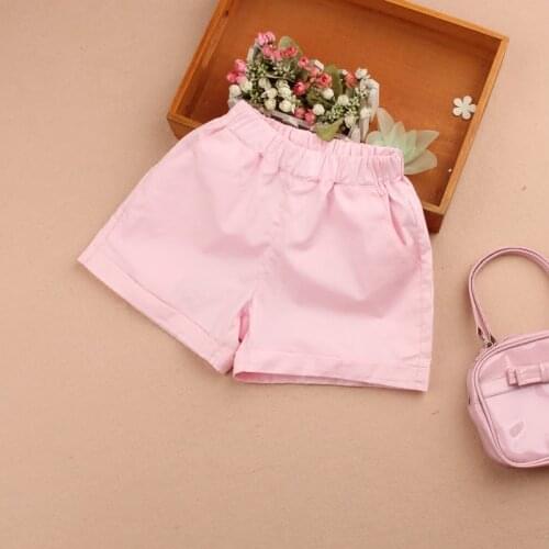 New Girls Shorts Pants Kids Summer 2018 Cotton Elastic Waist White Trouser Teenage School Girls Hot Beach Pants Big Girls Shorts
