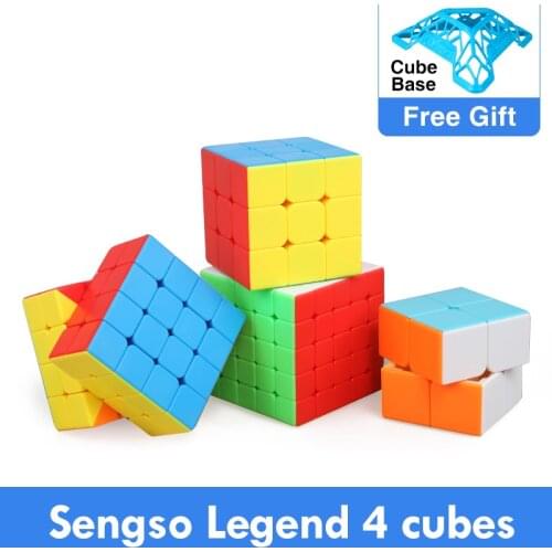 Speed Cube Bundle Shengshou Sengso Legend 4 cubes 2x2 3x3x3 4x4 5x5 Stickerless Magic Cube Set Educational Toys For Children