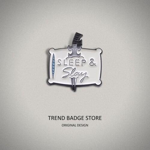 A Fairy Tale Pillow With a Dagger Hidden Inside Pins Metal For Backpack Brooches For Boys Clothing Hat Badge