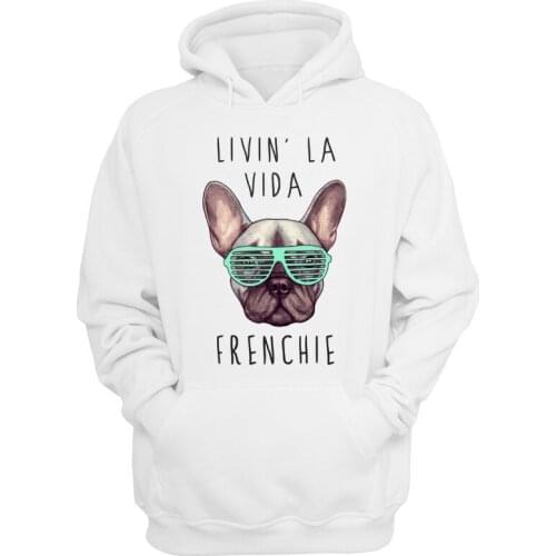 French Bulldog kpop women Winter Slim Hoodie Warm Hooded Sweatshirt clothing femme/femme Outwear V4308