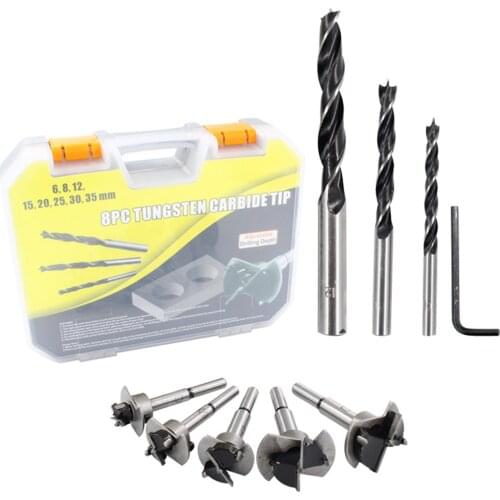 Three-Point Drill Bit Tip Mill Cutter Woodworking Set Carbide Tip Position Ring Locator Suitable For DIY Woodworking Tool Drills