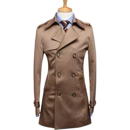 Trench coat men double breasted overcoat mens clothing 2020 autumn new designer slim sexy business high quality male outerwear