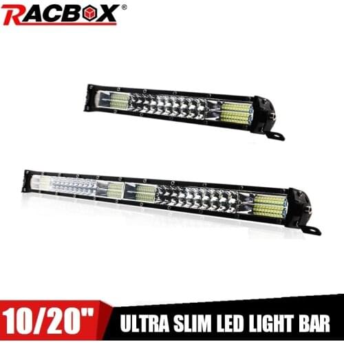 Ultra Slim 10 20 inch Led Light Bar Dual Row Led Driving Work Lamp Combo Beam For Jeep Lada Offroad SUV ATV UTV UAZ UTE MPV 4X4