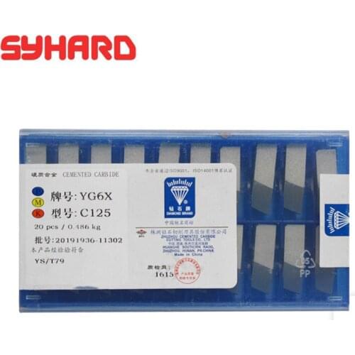 20pcs/lot C125 YT15 YT14 YT5 YW2 YW1 YG8 YG6 Dimension25x12x7 Cemented Carbide Welding Insert Brazed Insert