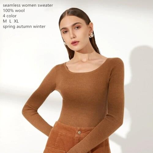 Naizaiga One-piece seamless u-neck red women thin slim breathe freely yellow ladies knitting sweater DSFS13