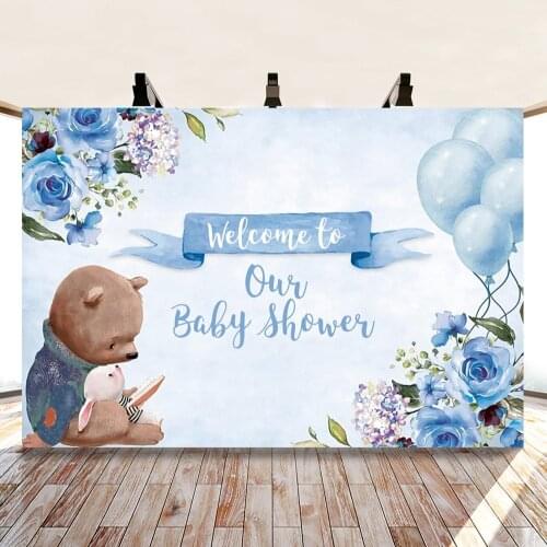 Yeele Flower Ballon Bear Rabbit Baby Shower Newborn Party Photocall Photography Backdrop Decoration Backgrounds For Photo Studio
