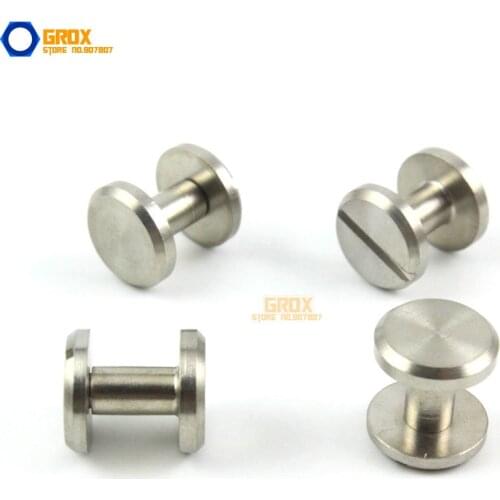 25 Set 10*7mm 304 Stainless Steel Rivet Chicago Screw for Leather Craft Flat Head