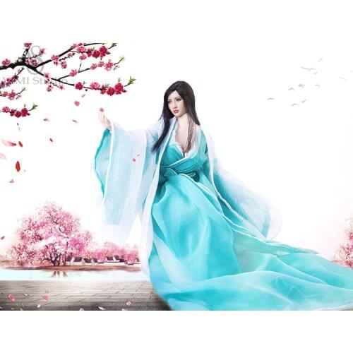 1/6 Female White Lace Dress VS055 Light Blue Bowknot Costume Dress Suit For 12in Phicen HT Jodoll TTL TOYS Doll Action Figure