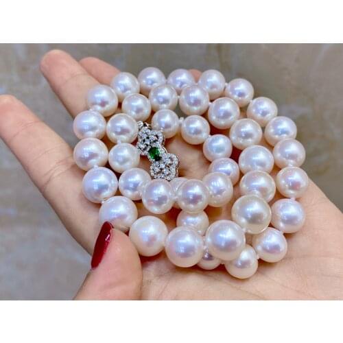 10-11mm Round Pearl Strong Luster Shinning White Natural Pearl Necklace For Wedding/Lady Gifts